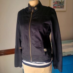 Genuine Volcom Flochickie Jacket, Mandarin Collar Zip Up Moto Jacket